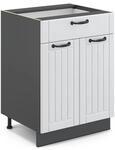 Vicco K&uuml;chenunterschrank Fame-Line Wei&szlig; Landhaus/Anthrazit 60 cm mit Schublade ohne