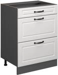 Vicco K&uuml;chenunterschrank R-Line Wei&szlig; Landhaus Anthrazit 60 cm mit Schubladen ohne