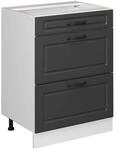 Vicco K&uuml;chenunterschrank R-Line Anthrazit Landhaus/Wei&szlig; 60 cm mit Schubladen ohne