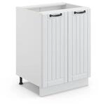 Vicco K&uuml;chenunterschrank Fame-Line Wei&szlig; Landhaus/Wei&szlig; 60 cm ohne Arbeitsplatte