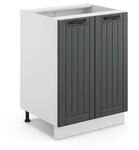 Vicco K&uuml;chenunterschrank Fame-Line Anthrazit/Wei&szlig; 60 cm ohne Arbeitsplatte