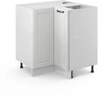 Vicco Eckunterschrank R-Line Wei&szlig; Landhaus/Wei&szlig; 76 cm ohne Arbeitsplatte