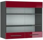 Vicco K&uuml;chenglasschrank Fame-Line Glash&auml;ngeschrank Bordeaux Hochglanz/Anthrazit 80