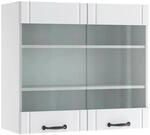 Vicco K&uuml;chenglasschrank Fame-Line Glash&auml;ngeschrank Wei&szlig; Landhaus/Wei&szlig; 80 cm