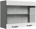 Vicco K&uuml;chenglasschrank R-Line Glash&auml;ngeschrank Wei&szlig; Landhaus/Anthrazit 80 cm