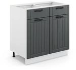 Vicco K&uuml;chenunterschrank Fame-Line Anthrazit/Wei&szlig; 80 cm ohne Arbeitsplatte