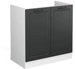 Vicco Sp&uuml;lenunterschrank R-Line Anthrazit Landhaus/Wei&szlig; 80 cm ohne Arbeitsplatte