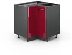 Vicco Eckunterschrank Fame-Line Bordeaux Hochglanz/Anthrazit 81 cm ohne Arbeitsplatte