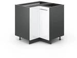 Vicco Eckunterschrank Fame-Line Wei&szlig; Hochglanz/Anthrazit 81 cm ohne Arbeitsplatte