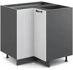 Vicco Eckunterschrank Fame-Line Wei&szlig; Landhaus/Anthrazit 81 cm ohne...