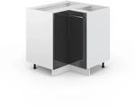 Vicco Eckunterschrank Fame-Line Anthrazit Hochglanz/Wei&szlig; 81 cm ohne Arbeitsplatte