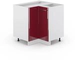 Vicco Eckunterschrank Fame-Line Bordeaux Hochglanz/Wei&szlig; 81 cm ohne Arbeitsplatte