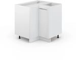 Vicco Eckunterschrank Fame-Line Wei&szlig; Hochglanz/Wei&szlig; 81 cm ohne Arbeitsplatte