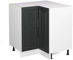 Vicco Eckunterschrank R-Line Anthrazit Landhaus/Wei&szlig; 76 cm ohne Arbeitsplatte
