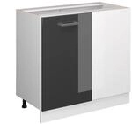 Vicco Eckunterschrank R-Line Anthrazit Hochglanz/Wei&szlig; 86 cm ohne Arbeitsplatte