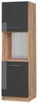 Vicco Herdumbauschrank Fame-Line Anthrazit Hochglanz/Goldkraft Eiche 60 cm Offen