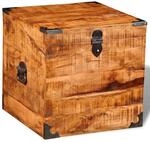 vidaXL Truhe W&uuml;rfelform Raues Mangoholz 241636