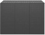 vidaXL Garten-Kissenbox Schwarz PE Rattan 145x100x103 cm