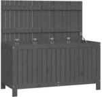 vidaXL Gartentruhe Grau 121x55x64 cm Massivholz Kiefer