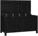 vidaXL Gartentruhe Schwarz 121x55x64 cm Massivholz Kiefer