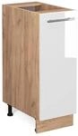 Vicco Apothekerschrank Fame-Line Wei&szlig; Hochglanz/Goldkraft Eiche 30 cm ohne