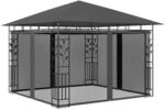 vidaXL Pavillon mit Moskitonetz 3x3x2,73 m Anthrazit 180 g/m&sup2; 47972