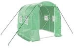 vidaXL Gew&auml;chshaus mit Stahlrahmen Gr&uuml;n 4 m&sup2; 2x2x2 m 364073