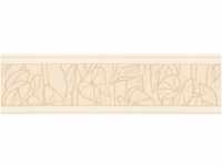 Bricoflor Blätter Tapeten Bordüre in Creme Beige Tapetenbordüre Ideal für