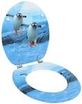 vidaXL Toilettensitz mit Deckel MDF Pinguin-Design 146910