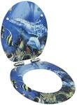 vidaXL Toilettensitz mit Soft-Close-Deckel MDF Delphine-Design 143930