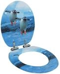 vidaXL Toilettensitz mit Soft-Close-Deckel MDF Pinguin-Design 146917
