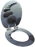 vidaXL Toilettensitz mit Soft-Close-Deckel MDF Stein-Design 143928