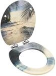 vidaXL Toilettensitz mit Soft-Close-Deckel MDF Strand-Design 146918