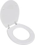 vidaXL Toilettensitz MDF Deckel Schlichtes Design Wei&szlig; 140801