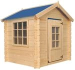 Timbela Kinderspielhaus Holz M570M-1 1 m&sup2; ohne Boden Dachfarbe Blau