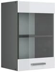 Vicco K&uuml;chenglasschrank R-Line Glash&auml;ngeschrank Wei&szlig; Hochglanz/Anthrazit 40 cm