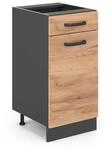 Vicco K&uuml;chenunterschrank R-Line Goldkraft Eiche/Anthrazit 40 cm ohne Arbeitsplatte