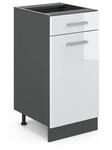 Vicco K&uuml;chenunterschrank R-Line Wei&szlig; Hochglanz/Anthrazit 40 cm ohne Arbeitsplatte