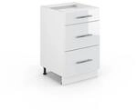 Vicco K&uuml;chenunterschrank Fame-Line Wei&szlig; Hochglanz/Wei&szlig; 50 cm ohne Arbeitsplatte