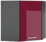 Vicco Eckh&auml;ngeschrank R-Line K&uuml;chen-Eckschrank Bordeaux Hochglanz/Anthrazit 57 cm