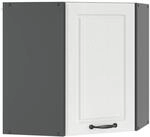 Vicco Eckh&auml;ngeschrank R-Line K&uuml;chen-Eckschrank Wei&szlig; Landhaus/Anthrazit 57 cm