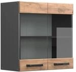 Vicco K&uuml;chenglasschrank R-Line Glash&auml;ngeschrank Goldkraft Eiche/Anthrazit 60 cm