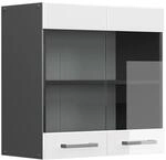 Vicco K&uuml;chenglasschrank R-Line Glash&auml;ngeschrank Wei&szlig; Hochglanz/Anthrazit 60 cm
