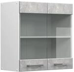 Vicco K&uuml;chenglasschrank R-Line Glash&auml;ngeschrank Beton/Wei&szlig; 60 cm