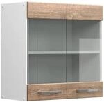 Vicco K&uuml;chenglasschrank R-Line Glash&auml;ngeschrank Sonoma/Wei&szlig; 60 cm