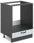 Vicco Herdumbauschrank Fame-Line Wei&szlig; Landhaus/Anthrazit 60 cm ohne Arbeitsplatte