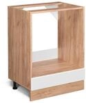 Vicco Herdumbauschrank R-Line Wei&szlig; Hochglanz/Goldkraft Eiche 60 cm ohne