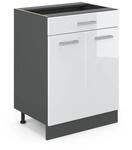 Vicco K&uuml;chenunterschrank R-Line Wei&szlig; Hochglanz 60 cm mit Schublade ohne