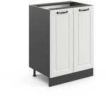 Vicco K&uuml;chenunterschrank R-Line Wei&szlig; Landhaus/Anthrazit 60 cm ohne Arbeitsplatte