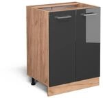 Vicco K&uuml;chenunterschrank R-Line Anthrazit Hochglanz/Goldkraft Eiche 60 cm ohne
